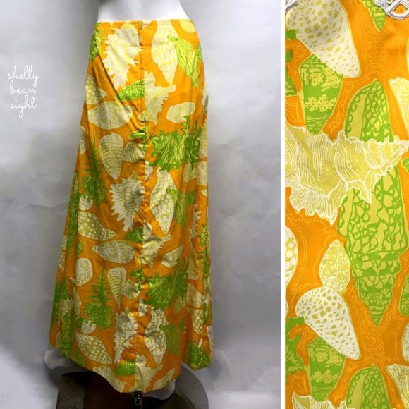 VTG 60s The LILLY PULITZER Seashell Maxi Skirt 8 - Picture 4 of 8